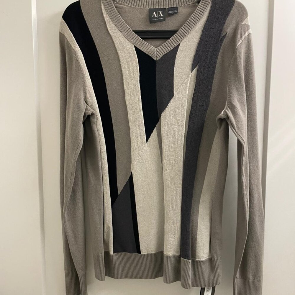 Armani Exchange Sweater Black/Grey Men's Size Small New with Tags